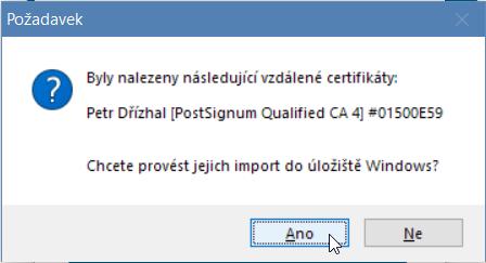 Následně se již ze serveru zpřístupní kvalifikovaný