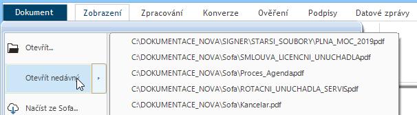 4.2. Výběr souboru k dalšímu zpracování Většina funkcí aplikace se provádí se souborem, jehož specifikaci musíte zadat.