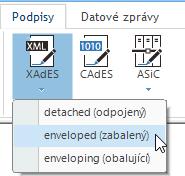 4.5. Rozšířené možnosti podepisování Další možnosti podepisování nabízí trojice tlačítek v sekci Pokročilé. 4.5.1.