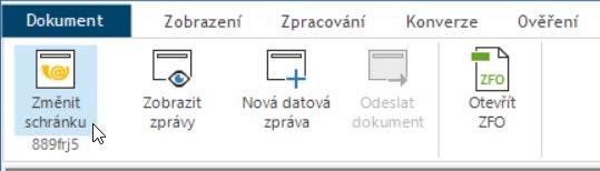 Před započetím práce s datovou schránkou je nutné se po stisku libovolného z těchto tlačítek k datové schránce přihlásit.