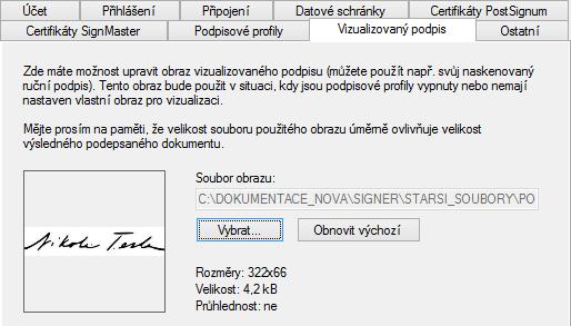 6.6.2. Nastavení vlastní grafiky pro vizualizaci podpisu Standardní symbol grafického podpisu, který vidíte na výše uvedeném obrázku, lze nahradit symbolem podle vašeho výběru.