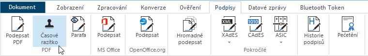 Klepnutím na tlačítko je otevřen dialog Otevřít s nastavenou souborovou maskou pro formát PDF. Bezprostředně po volbě souboru se načte příslušný dokument a je k němu připojeno časové razítko.