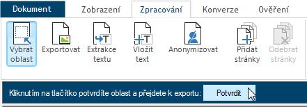 Pak tahem myší při stisknutém levém tlačítku vyberte a označte oblast, kterou budete chtít exportovat. Oblast se ohraničí červeným rámečkem.