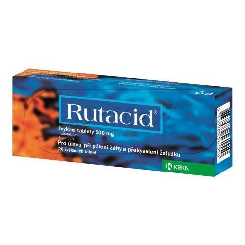 b) Hydrotalcid (bazický uhličitan hořečnato hlinitý v hydratované aktivní formě) Charakteristika: Jedná se o adsorbční antacidum. Indikace: Překyselení žaludku, pálení žáhy a dyspepsie.