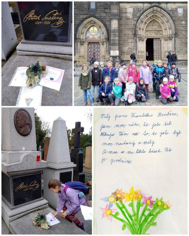 Exkurze a výlety Vyšehradský hřbitov 2. B, Bažanti H ned po podzimních prázdninách jsme se na připomínku Památky zesnulých vydali na Vyšehradský hřbitov.
