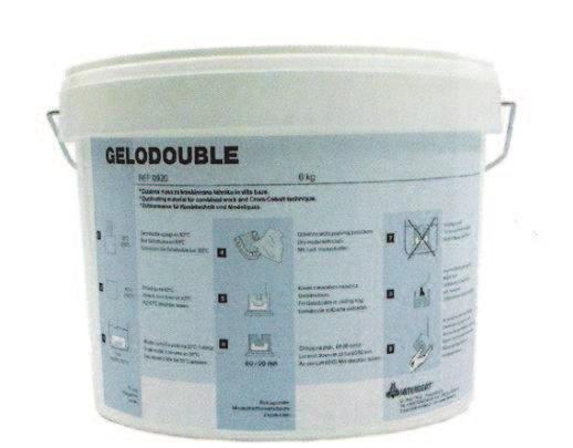Gelodouble je velice přesná dublovací hmota s téměř nulovou kontrakcí, agar je rozpuštěn v glycerínu.