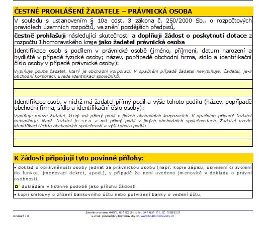 DT2/DT3/DT4 - formulář Formulář strana 3 Příloha: čestné