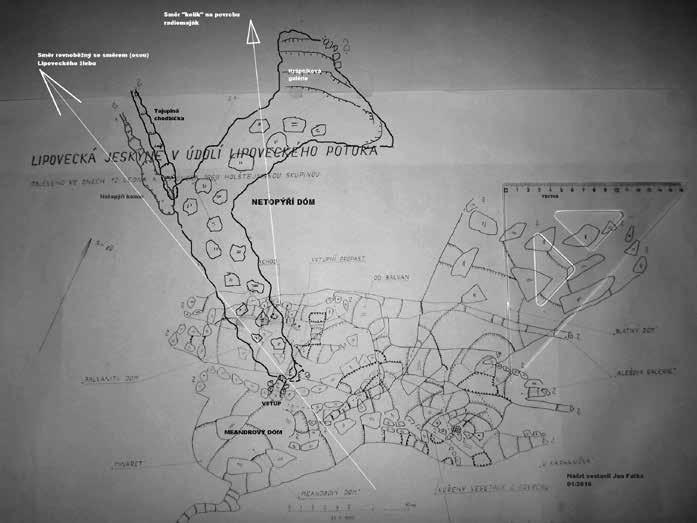Obr. 1 Náčrt zpracoval Ing. Jan Fatka (2016) na podkladu mapy vytvořené Jiřím Moučkou v r. 1970 Fig.