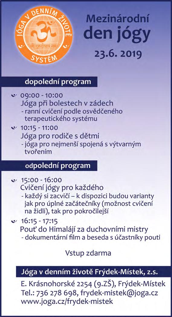 Zpravodaj Rady Města Frýdku-Místku 14 Programová nabídka, inzerce PŘÍPRAVA K PORODU KOJENÍ A VÝŽIVA DĚTÍ MANIPULACE S NOVORO- ZENCEM, PÉČE O DÍTĚ TERMÍNY CVIČENÍ: Počet míst omezen, pro rezervaci