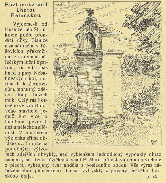 pod Bělečskou Lhotou je z r. 1939 (obr. vpravo).