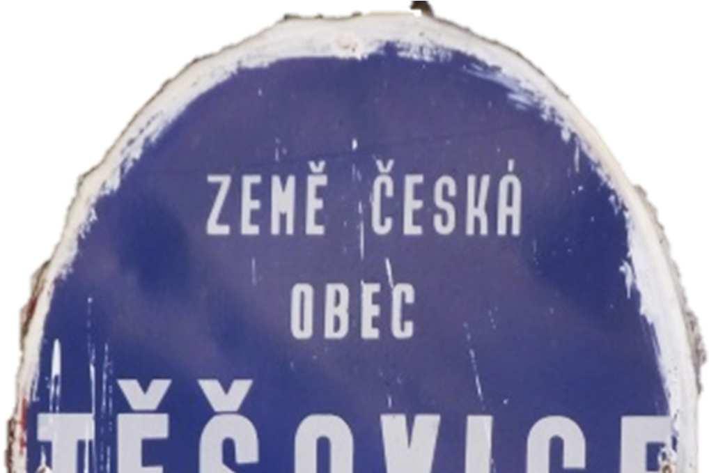 13 (Šimonů). Obr. 138 Historická cedule v Těšovicích na domě čp.