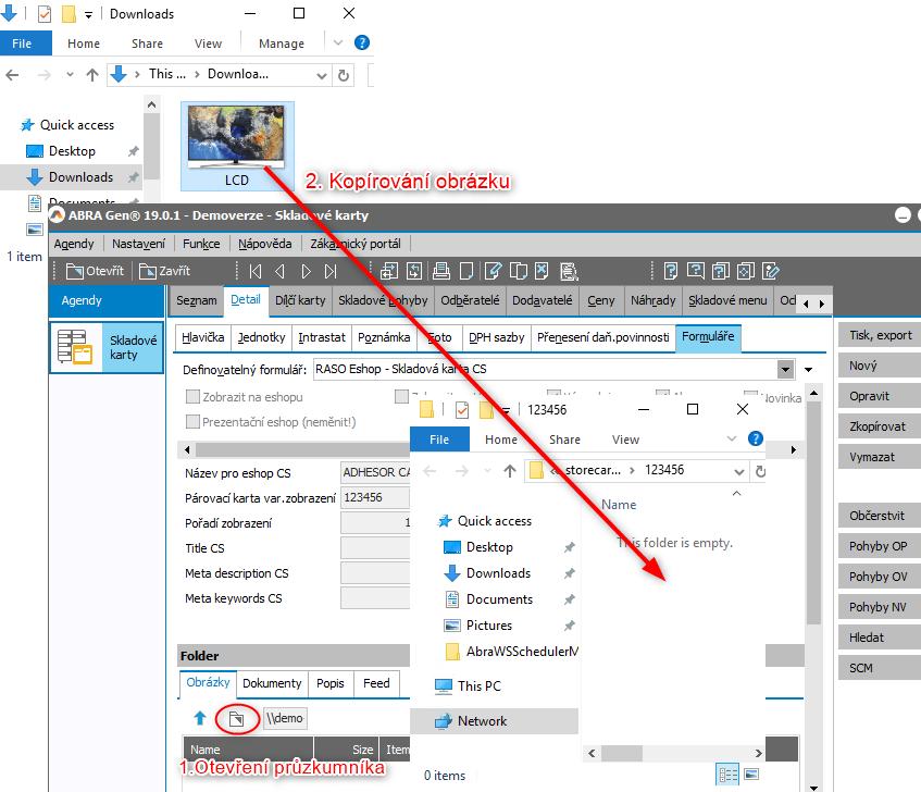 Alternativní možností je průzkumník Windows, kterého můžete z ABRA