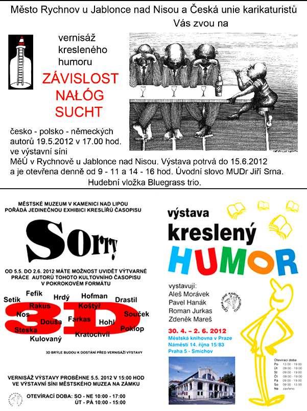 KdeKdoKdyCo(a)Jak / Společné výstavy: Závislosti, Sorry, 4 v knihovně... Ne jen tyto tři skupinové výstavy, na které zvou zmenšené (ale snad čitelné) pozvánky.