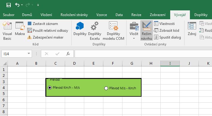 Základy MS Excel 2016: studijní text 47 Zhruba v oblasti buněk C3 až G5 si vytvoříme skupinový rámeček tažením myši při stisknutém levém tlačítku.