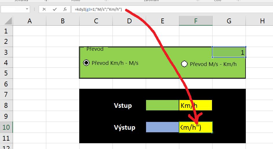 Základy MS Excel 2016: studijní text 51 Výpočet převodu Posledním krokem je výpočet převodu.
