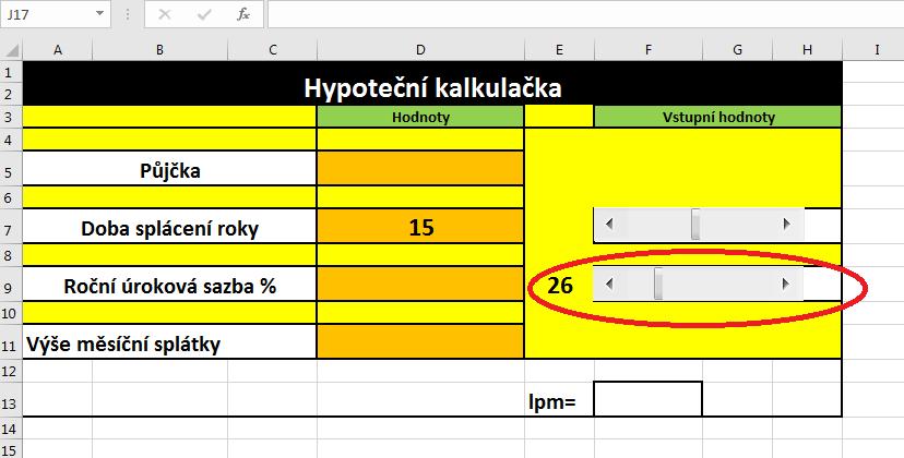 nyní musíme hodnotu dělit 1000). Do buňky D9 vložte: = E9/1000. Tak a kostra celé aplikace je hotová.