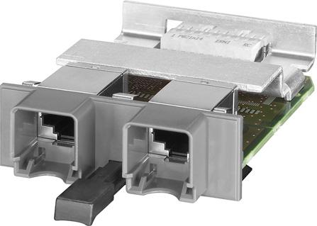 Overview MM992-2CUC media module with RJ45 ports, with retaining collar 2-port media modules for flexible, 2-port equipping of partly and fully modular versions of SCALANCE X-300 switches (for
