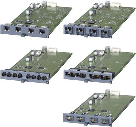 modules are inserted into the device G_IK10_XX_10325 4-port media modules plugged into media module slot and SFP/SFP+ plug-in transceivers in SFP+ slots 10 Media modules for SCALANCE XR-500 The