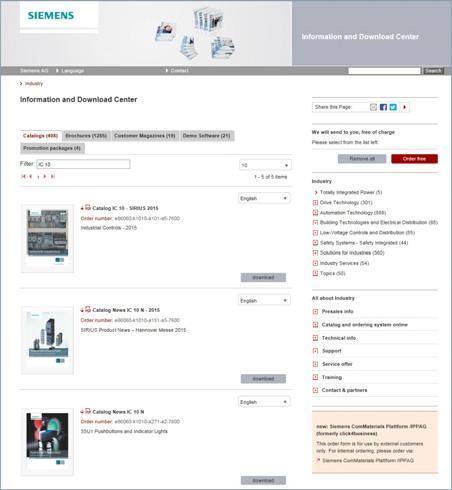 Appendix Online Services Information and Download Center, Social Media, Mobile Media Downloading Catalogs In addition to numerous other useful documents, you can also find the catalogs listed on the