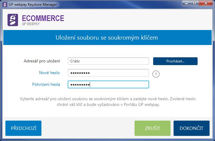 Po zadání všech potřebných informací je možné akci dokončit stiskem tlačítka Dokončit. Také je možno se vrátit k minulému kroku tlačítkem Předchozí, popř.