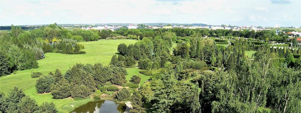 Dendrologická zahrada letos. Proběhla rekonstrukce expozice pnoucích růží včetně výsadby 36 nově zajištěných a namnožených odrůd k nově vztyčeným konstrukcím.