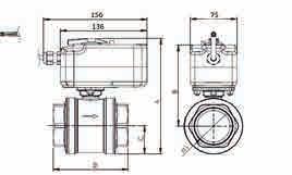 Uzavírací ventil I/VBZ DN 40/50 a pohon 230 V / 24 V Rozsah dodávky: ventil s vnitřním závitem. Pohon není v dodávce, nutno objednat samostatně, viz. tabulka příslušenství.