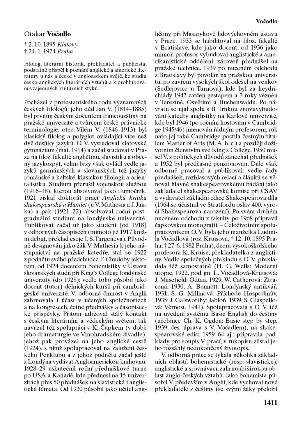 Vocadlo Otakar Vocadlo * 2.10