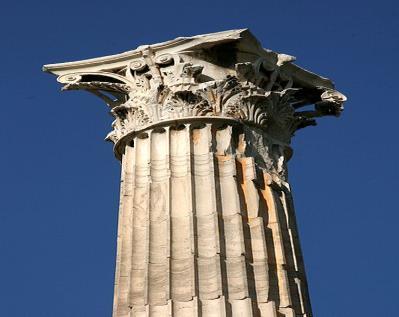 Stavby nebyly bílé jako dnes ale barevné. KORINTSKÝ Zdroj: http://commons.wikimedia.