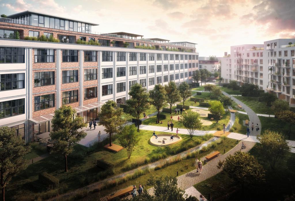 Soukromá oáza klidu a pohody P ropojením společného prostoru mezi projekty Parvi Cibulka a Aalto Cibulka vznikl na ploše 7 000 m² soukromý areál pro rezidenty se společnou recepcí a zeleným parkem.