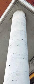 Tubbox bednicí trouby Tubbox Spiral bednění kruhových sloupů s otiskem spirály Běžná kvalita povrchu betonu s běžným výskytem hnízd a bublin a lehkým otiskem spirálového vinutí papírové trubky.