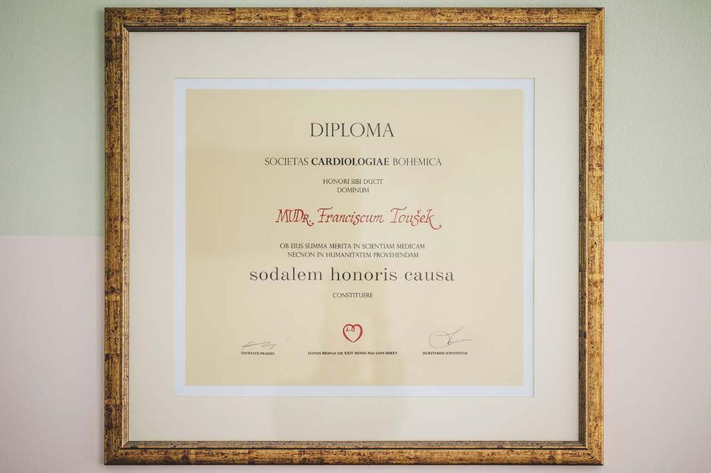 Čestný doktorát udělený prim. MUDr. Františku Touškovi, FESC, Českou kardiologickou spádovými oblastmi 500 000 až 1 milion obyvatel.