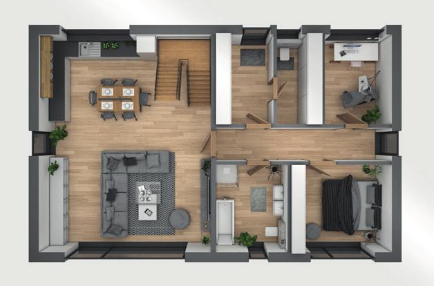 Nabízí krásný vý- 140m 2 hled do zahrady přes velké