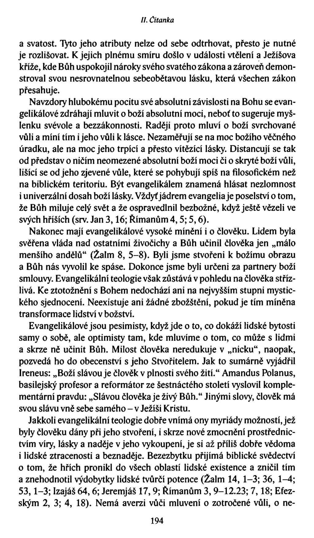 //. Čítanka a svatost. Tyto jeho atributy nelze od sebe odtrhovat, přesto je nutné je rozlišovat.