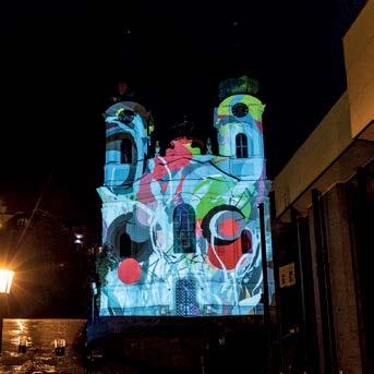 KOSTEL SV. MÁŘÍ MAGDALÉNY videomapping Zkamenělá svatba Umělec: Vision Factory (CZ) Tématické zpracování pověsti vztahující se ke Svatošským skalám O zkamenělé svatbě má délku cca 6 minut.