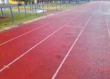 Po vnější straně dráhy směrem ke stromům a pařezům bude zhotovena mechanická bariéra mezi dráhou a vegetací poškozující konstrukci atletické dráhy.