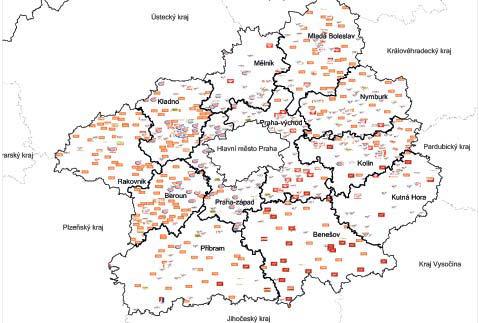 příměstských okresech Praha-východ a Praha-západ. Silná pozice maloobchodní sítě Bala v regionu Střední Čechy se projevuje i v jednotlivých okresech.