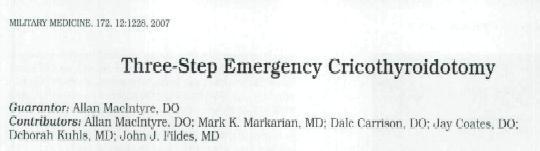 BACT - bougie-assisted cricothyrotomy Bougie-guided cricothyrotomy popsána / vyvinuta v roce 2007 tři kroky 1.