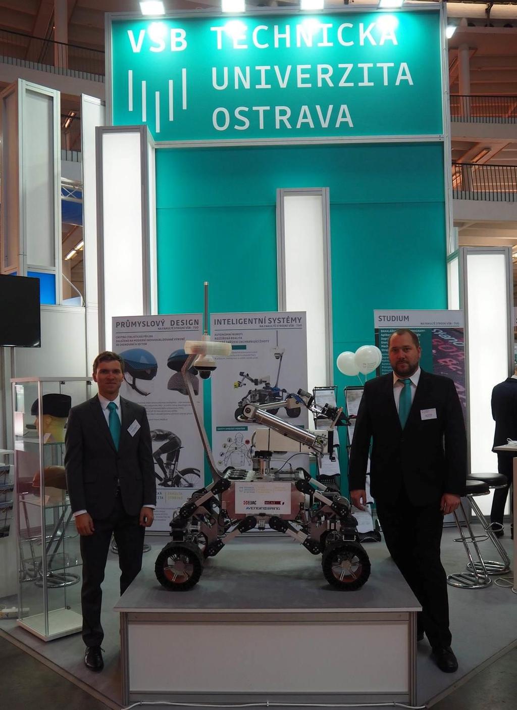 Obr. Mezinárodní strojírenský veletrh Brno stánek VŠB-TU Ostrava (zajišťovala Fakulta strojní) Účast na soutěži European Rover Challenge (ERC) 2019 čtrnáctičlenný tým RoverOva studentů doktorského,