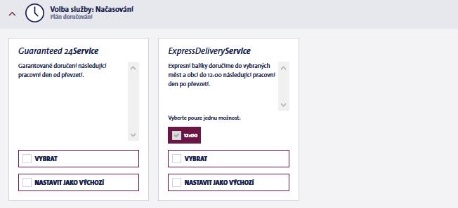 Avizační možnosti oznámení Avizační služby: FlexDelivery Service, FlexDeliverySMS Service,