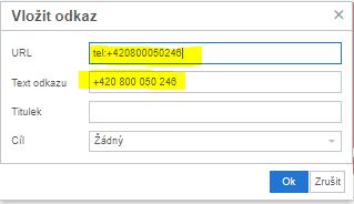 Úprava odkazů v Ostatních modulech: 1. Přepněte se do režimu úpravy modulu (viz předchozí kapitola) 2. Pro úpravu odkazu (např.