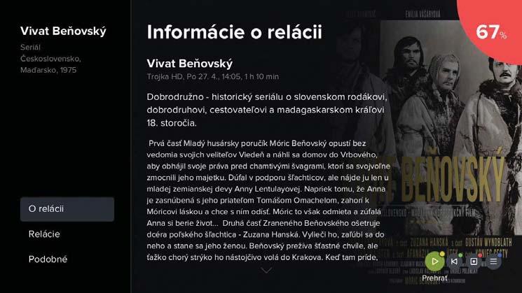3.2.4 Detail relácie 1) INFO.