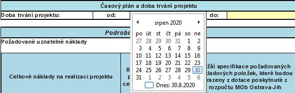 3.1. Možné položky ve formuláři Ve formuláři žádosti se můžete setkat s těmito možnými položkami (viz níže výčet položek). Všechna žlutě vybarvená pole musí být vyplněna.