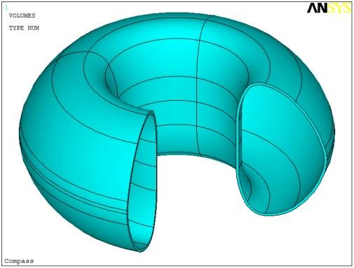 3.2 Tvorba modelu 3.2.1 Model torusu a prostředí Pro tuto úlohu byl zvolen typ elementu SOLID 96. Tento prvek je vhodný pro modelování 3D magnetických polí.