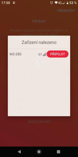 Zobrazení naměřených dat v telefonu Po spárování hodinek s telefonem spusťte aplikaci Fit Cloud Pro a ve spodní části obrazovky aplikace stiskněte ikonu Domovská stránka F.
