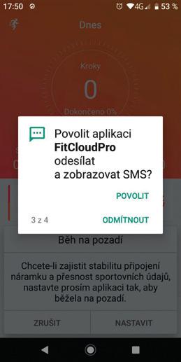 3. Je možné, že při prvním nastavení budete požádáni o povolení přístupu k oznámením I. Upozornění na SMS 1. Na kartě Zařízení zvolte: Nastavení upozornění. 2.