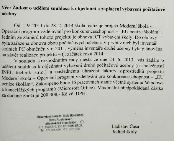44 Vybavení školy Na základě využití operačního programu