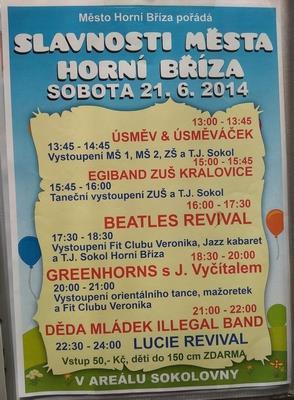 Městské slavnosti Horní Bříza 20 let městem 62 20 let města oslavil rekordní počet návštěvníků Kulturní a sportovní komise připravuje oslavy města přibližně půl roku a ani tentokrát tomu nebylo jinak.