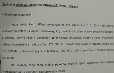 Finanční výbor drasticky seškrtal několik spolků na nulu, aby o takto získanou částku navýšil rozpočet Sokola.