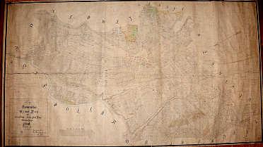 1. Zobrazené území 2. Obsahové určení plzeňské panství Chrást mapa pozemků Číslo katalogizačního záznamu: 8. 3. Název No: 12. Geometrischer Grund Rieβ des zu der König: Kreyss Stad [!] Pielsen [!