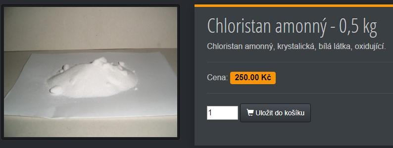 Chloristan sodný Je hygroskopická látka, která se jako součást trhavin nepoužívala, objevuje se pouze jako mezi produkt při výrobě chloristanu draselného.